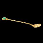 Golden spoon with malachite stone