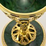 Handmade golden goblet with jade bowl