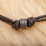 Leather lanyard with steel ring
