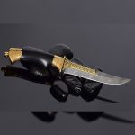 Luxury handmade knife decorated with gold