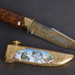 Wild wolves in winter - art decoration of the scabbard. The luxurious work of Russian gunsmiths