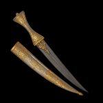Handmade gift dagger made of luxurious materials. Copyright damas by Vladimir Gerasimov - Zlatoust smithy, member of the United States arms manufacturers