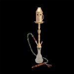 Luxury hookah handmade with the image of a horse. All surfaces are hand engraved and gold plated