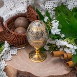 Gold-plated Easter egg with jewelry crystal