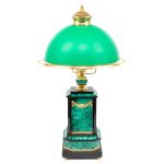 Cabinet green lamp. Handmade stone