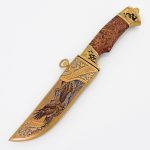 Gift knife with golden sheath