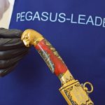 gold knife with a falcon from Pegasus Leaders