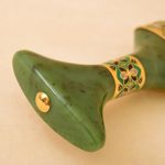 Jade dagger handle with gold inlays