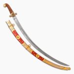 luxury sword with golden/red scabbard