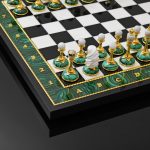 Chess pieces are made of natural stones