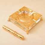 Golden ashtray and cigar case buy